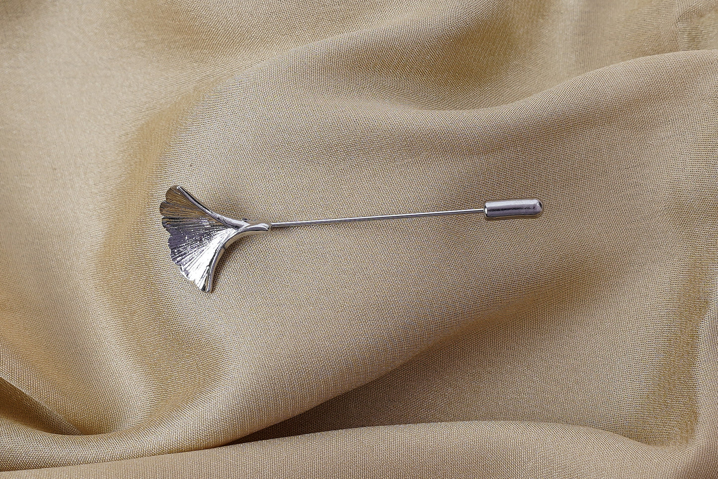 Silver Leaf Elegance Lapel Pin for Men