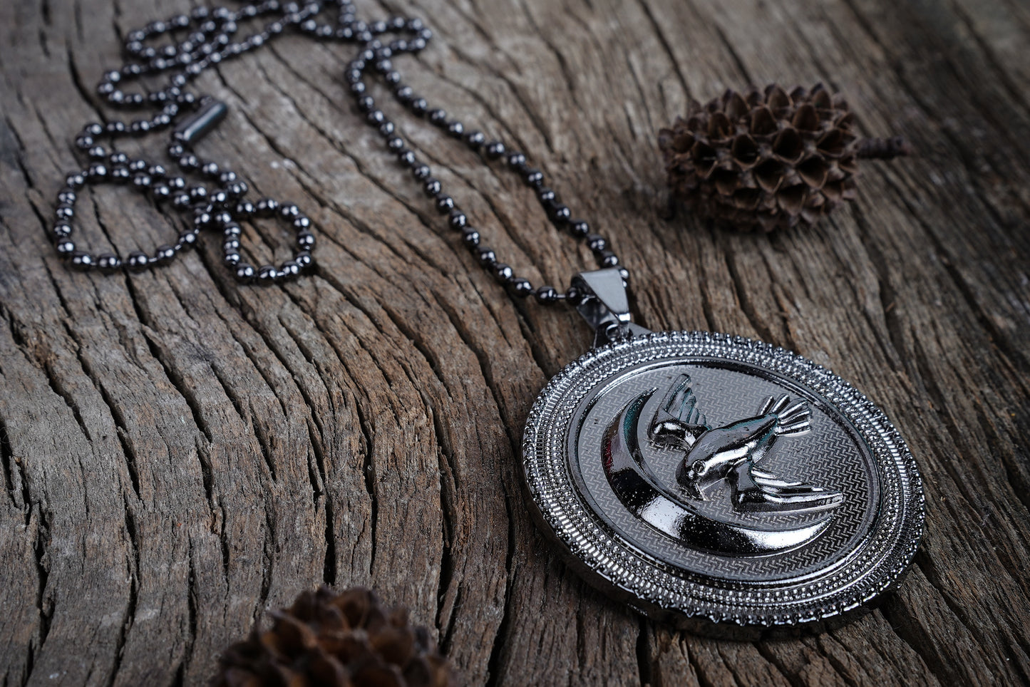 Celestial Dove Medallion Pendant for Mens