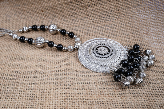 Black Starburst Necklace for Womens