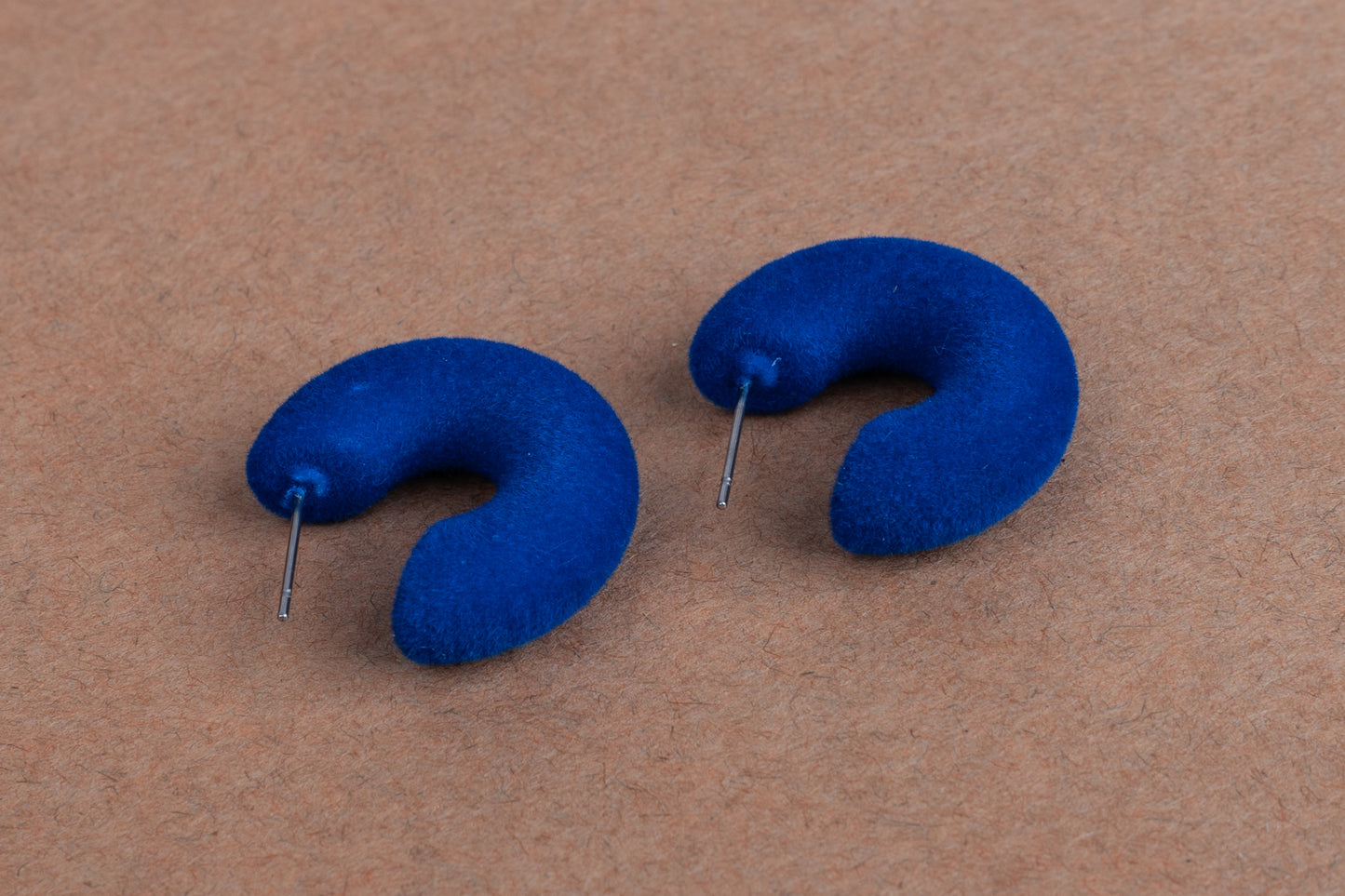 Blue Crescent-shaped Korean Earrings