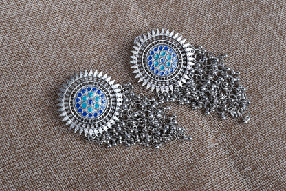 Blue Mirage Chandeliers Earrings for Women