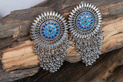 Blue Mirage Chandeliers Earrings for Women