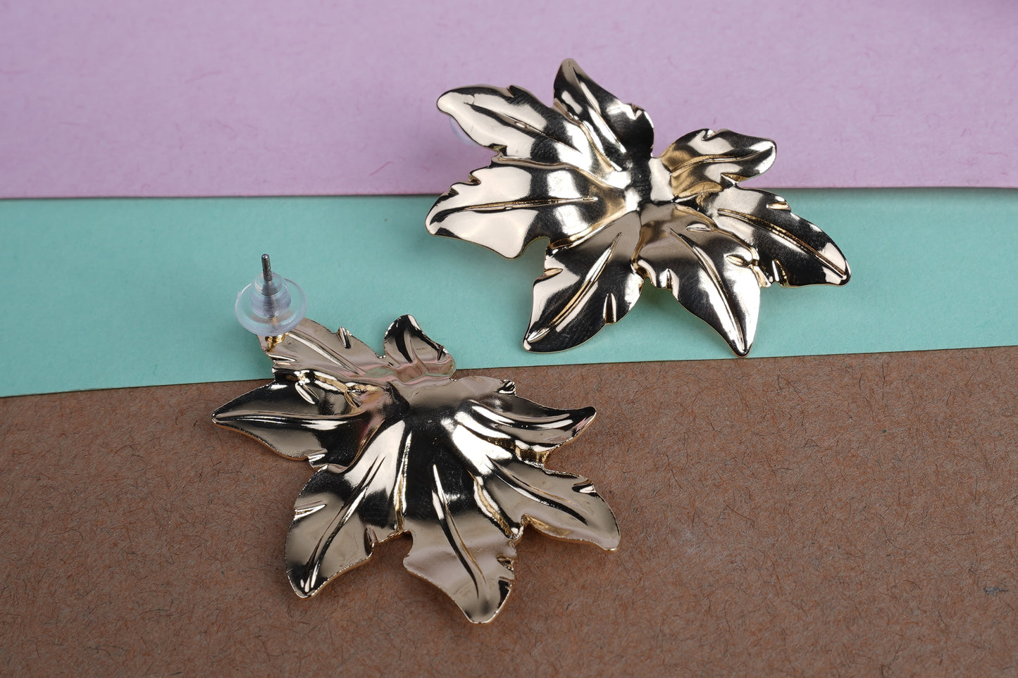 Golden Leaf Stylish Korean Earrings