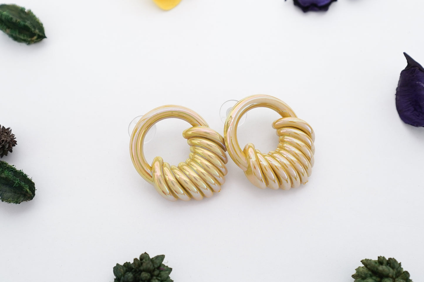 Korean Earrings- Yellowish Stylish Studs