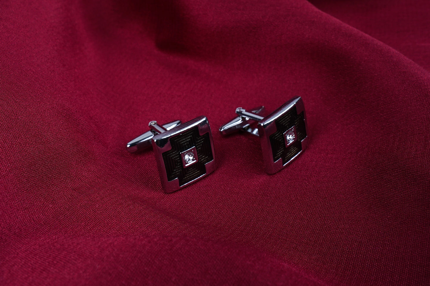 Diamond Inlay Stylish Cufflinks for Men