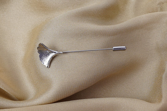 Silver Leaf Elegance Lapel Pin for Men