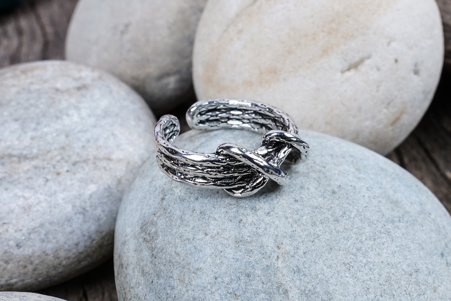 Elegant Silver Knot Ring for Men