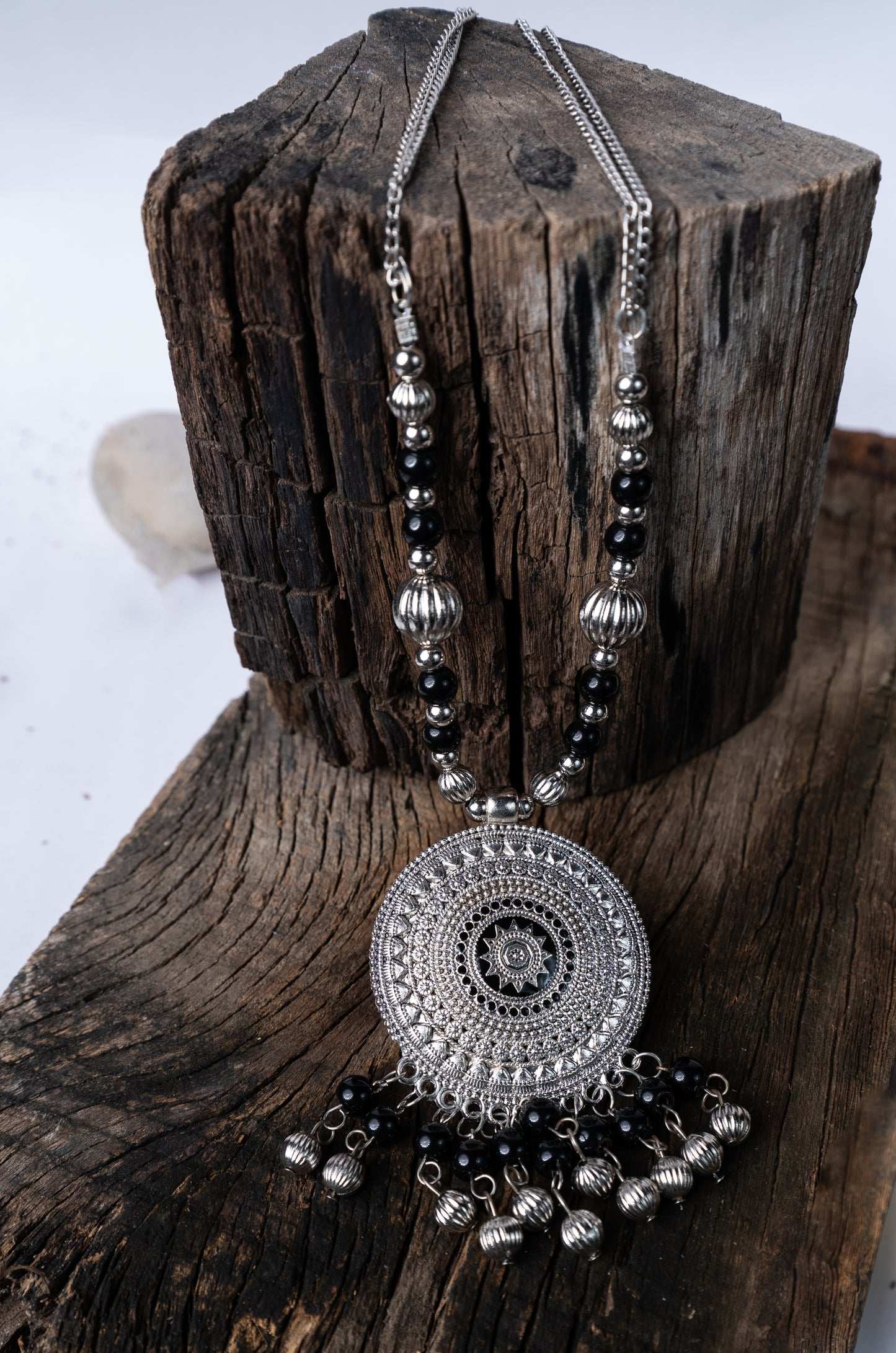 Black Starburst Necklace for Womens