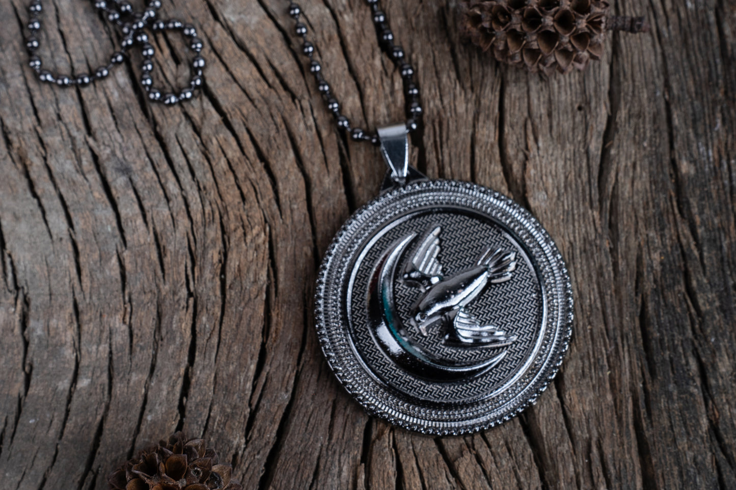 Celestial Dove Medallion Pendant for Mens