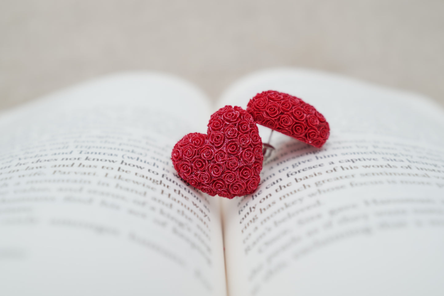 Red Heart Shaped Korean Earrings