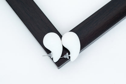 White Elegant Stylish Korean Earrings